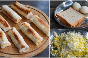 5 Minutes Healthy Snacks Recipe | Bread Roll Recipe | Egg Snacks recipe