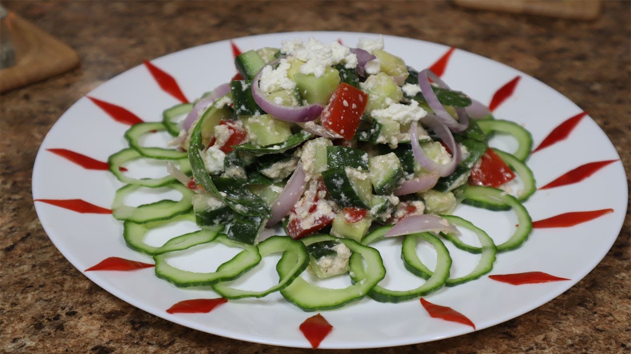 A Healthy Salad | Cucumber | Tomato | Spinach | Ricotta Cheese A Healthy Salad | Cucumber | Tomato | Spinach | Ricotta Cheese