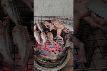Roasted Toads and Fish #shorts #primitive #food