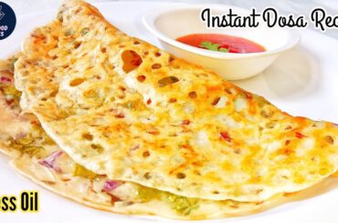 Less Oil 10 Minutes Instant Dosa Recipe|Dinner recipe|Dinner recipe indian vegetarian|Veg Dinner-11