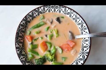 Coconut Curry Vegetable Soup | 10-Minute Healthy Dinner