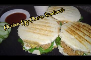Chicken Egg Cheese Sandwich Recipe| Healthy Breakfast | kids Snack Sandwich recipe by Cooking story