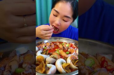 Spicy food eating challenge, octopus spicy asmr, asmr eating octopus1 290