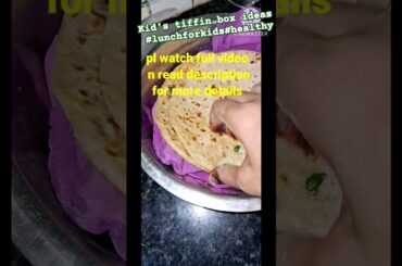 tiffin recipe for kids/healthy food for tiffin/sattu paratha recipe#shorts#youtubeshorts#shortsvideo