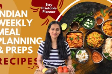 Indian Weekly Meal Planning | Full week Vegetarian Ideas, Preparations & Recipes! Printable Planner