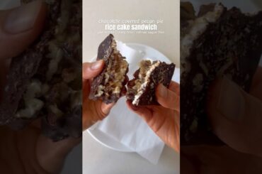 chocolate covered pecan pie rice cake sandwich #shorts