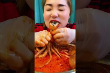 Spicy food eating challenge, octopus spicy asmr, asmr eating octopus , Baby octopus 25