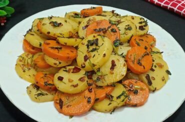 New style Butter Garlic Potato & Carrot  Snacks Recipe! Its So Delicious! Roasted Potatos! Easy Rcp