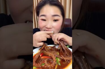 Spicy food eating challenge, octopus spicy asmr, asmr eating octopus , Baby octopus 85