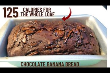 Double chocolate low calorie banana bread with only 15 calories - Low calorie banana bread recipe
