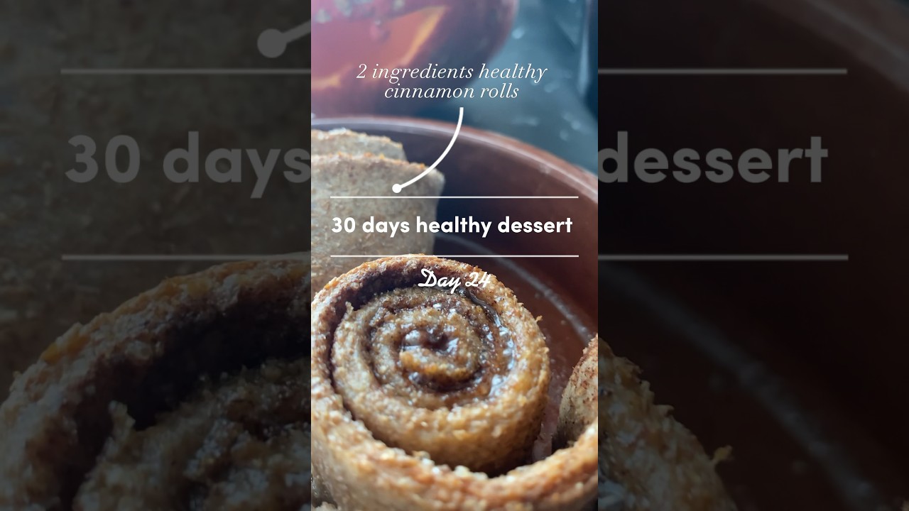 Day 24 – 2 ingredients banana cinnamon rolls – 30 days healthy desserts recipes challenge #shorts Day 24 - 2 ingredients banana cinnamon rolls - 30 days healthy desserts recipes challenge #shorts