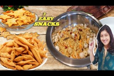 3 Instant Diwali Snacks Recipe | Easy Snacks Recipe | Tea Time Snacks | Evening Snacks Recipe