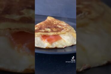 Omelette smoked salmon easy healthy breakfast recipe #shortrecipe #shorts