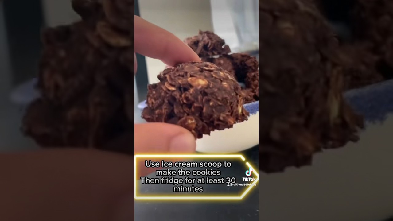 4 ingredients oats chocolate cookies recipe no bake Tutorial/ easy healthy snack recipe #shorts 4 ingredients oats chocolate cookies recipe no bake Tutorial/ easy healthy snack recipe #shorts