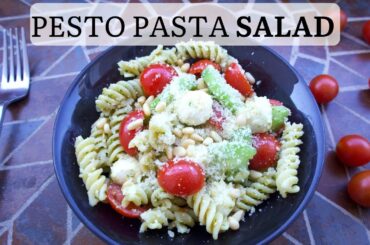 Easy Pesto Pasta Salad Recipe! Healthy, Tasty, Veggie Packed Dish! Mediterranean