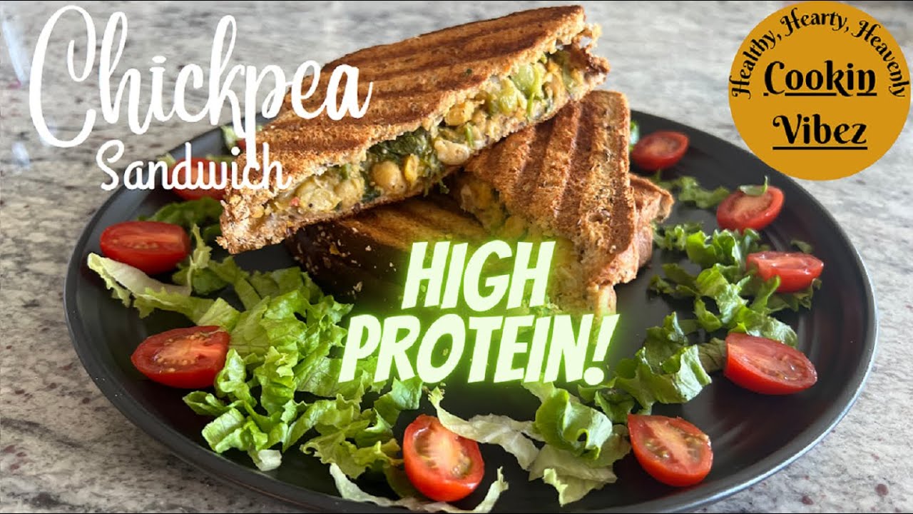 Vegan CHICKPEA SANDWICH | Oil-Free & High Protein Sandwich | Healthy Sandwich For Weight Loss Vegan CHICKPEA SANDWICH | Oil-Free & High Protein Sandwich | Healthy Sandwich For Weight Loss