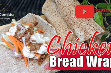 QUICK & EASY CHICKEN SHAWARMA! DELICIOUS HEALTHY SNACK! CHICKEN BREAD WRAP! CHICKEN ARABIC FLATBREAD