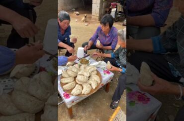 Super big dumplings made by the grandmothers #rural #country #delicious #hard #healthy #dwelling