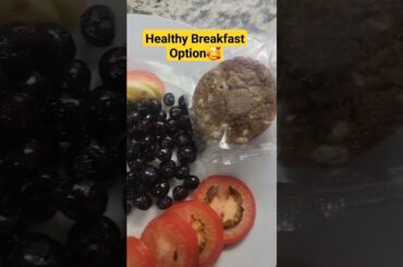 Keto Cinnamon Muffin,  Tomatoes,  Bananas,  Frozen Blueberries,  & Apples. #healthybreakfast #recipe