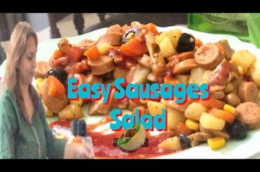 Easy Sausages Salad | Sausages salad | healthy Salad | Spicy Salad | Salad Recipe |Doshu’s Kitchen