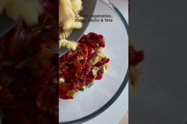 Dietitian’s healthy & tasty red pesto pasta salad recipe! Should I post the full recipe? #shorts