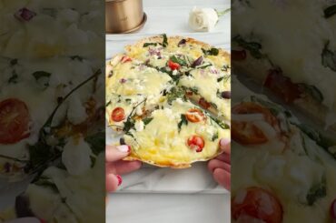 Make this high protein Greek style breakfast tortilla #breakfast #protein #healthy #quiche