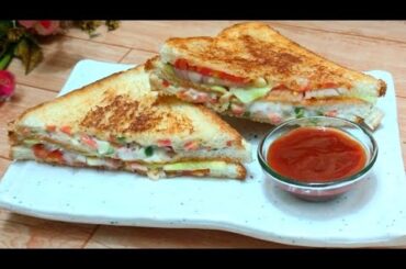 Veg Club Sandwich very healthy and very tasty veg club sandwich recipe