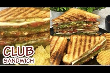 Crispy Veg Club Grill Sandwich | Restaurant Style Sandwich | Healthy Breakfast