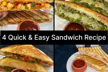 How to make Easy veg sandwich | Street style sandwich recipes | 4 way sandwich recipes at home |