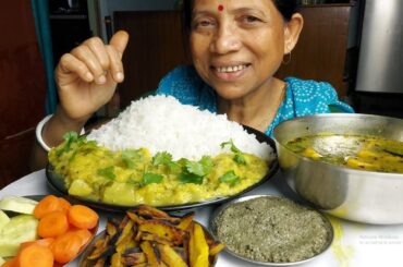 Healthy Food Recipe Big Potato with rice Mukbang
