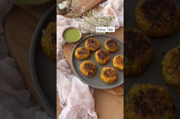Poha Tikki | Snacks time | Recipe in comments #recipe#poha#tikki#healthy#snacks#viral#shorts