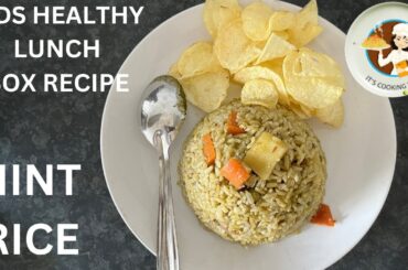 Kids lunch box recipe | Healthy lunch box | Mint Rice recipe | No Masala No Sauce Recipe
