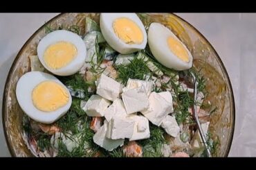 Russian creamy salad healthy salad diet salad recipe.