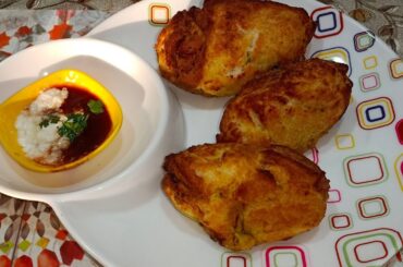 Airfryed Crispy Potato Bread Roll ZERO OIL Recipe | Baked food |  Healthy yummylicious Snack