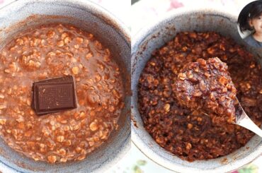 Chocolate oats for breakfast | Baked oats with banana | Oats for breakfast recipe