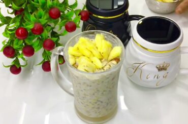 overnight oats and biotin drink recipe | weightloss recipe | healthy hair and healthy skin recipe
