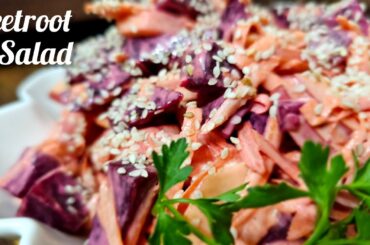 Beetroot salad is tasty vegan side dish salad, Healthy beetroot salad recipe is simple to make