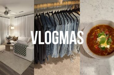 closet organization, rearranging the living room, healthy chili recipe | VLOGMAS 2023