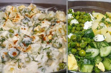 10 minutes egg & potato salad! easy, quick & healthy salad recipe.