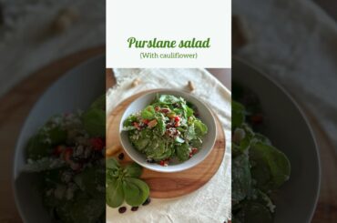 Purslane salad with cauliflower. Easy & healthy ideas for lunch & dinner #asmr #recipe #healthyfood