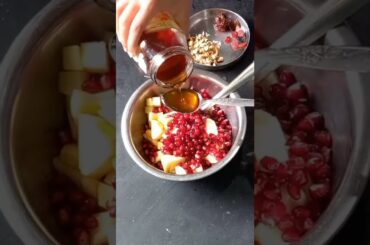 Fruit salad with sabja seeds, nuts & curd #shorts #youtubeshorts #recipe #healthy #salad