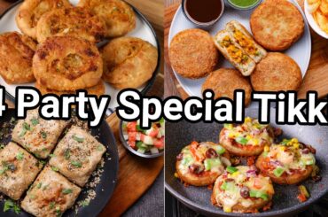 Party Special Veg Tikki - 4 Ways Unique & Tasty Snacks | Interesting Tea Time Evening Snacks