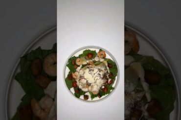 Cooking idea #9. Caesar Salad with Shrimps. Healthy Dinner Food