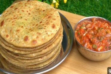 Gobi Paratha Recipe | Tomato Chutney With Easy Gobhi Paratha | Healthy Breakfast Recipe