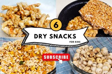 6 Kids Snacks Ideas | Easy & Healthy snacks recipes for Kids | Healthy recipes | Sugarfree snacks