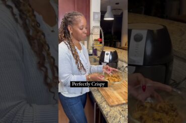 TURN MUSHROOMS INTO HEALTHY AIR FRIED CHICK’N #plantbased #vegan #recipes #healthy #mushroomrecipe