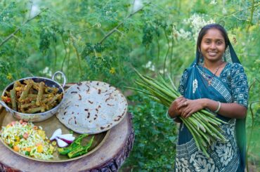 Healthy Drumstick Curry & Millet Bread Makking By Village Woman  | Bajre Ki Roti | Village Food