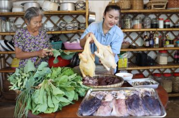 Granddaughter and grandma make healthy food for family - Sreypov life show