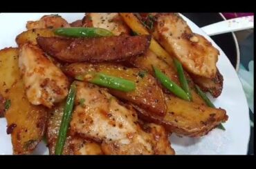 New style Butter Garlic Potato Snacks! Its So Delicious! Garlic Roasted Potato With Chicken Potato
