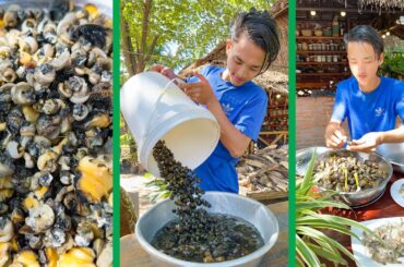 Handsome chef cook snail hot pot healthy recipe and eat - Cooking with Chef Neab